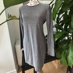 Bar III Metallic Long Sleeve Cocktail Dress